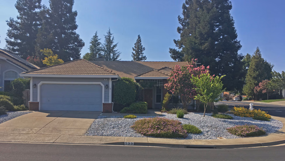 Protective front yard before and after