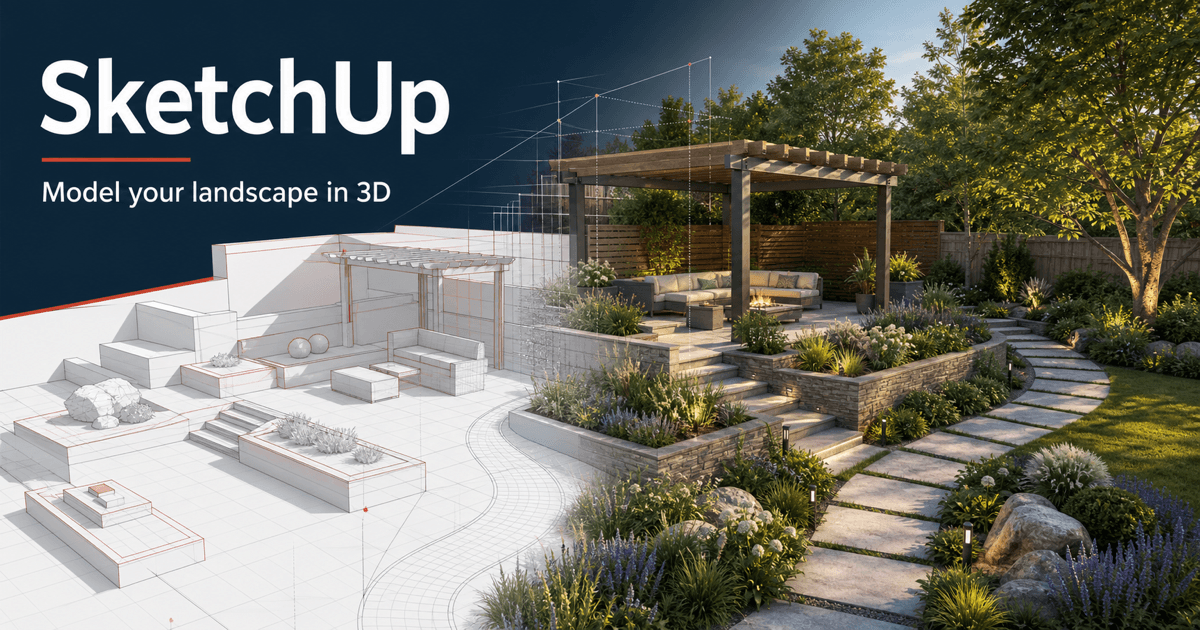 SketchUp 3D landscape design software for detailed outdoor modeling